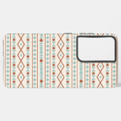 Coque Samsung Galaxy Aztec Formes Motif rouille crème Turquoise (Verso Horizontal)