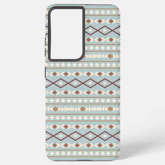 Coque Samsung Galaxy Aztec Formes Motif Rusts Crème Turquoise-Bleu (Verso)