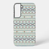 Coque Samsung Galaxy Aztec Formes Motif Rusts Crème Turquoise-Bleu (Verso)