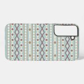 Coque Samsung Galaxy Aztec Formes Motif Rusts Crème Turquoise-Bleu (Verso Horizontal)