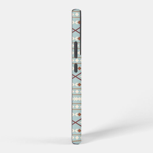 Coque Samsung Galaxy Aztec Formes Motif Rusts Crème Turquoise-Bleu (Côté droit)