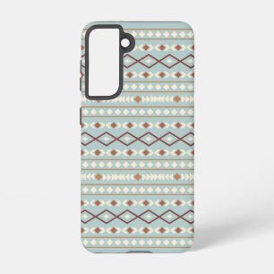 Coque Samsung Galaxy Aztec Formes Motif Rusts Crème Turquoise-Bleu
