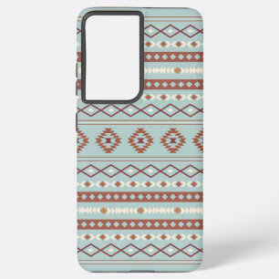 Coque Samsung Galaxy Aztec Mixte Motif Motif Rusts Crème Bleu