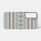 Coque Samsung Galaxy Aztec Mixte Motif Motif Rusts Crème Bleu (Verso Horizontal)