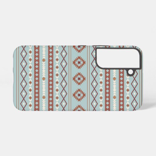 Coque Samsung Galaxy Aztec Mixte Motif Motif Rusts Crème Bleu (Verso Horizontal)