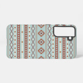 Coque Samsung Galaxy Aztec Mixte Motif Motif Rusts Crème Bleu (Verso Horizontal)