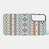 Coque Samsung Galaxy Aztec Mixte Motif Motif Rusts Crème Bleu (Verso Horizontal)