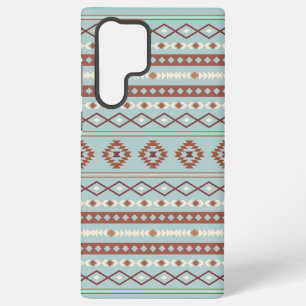 Coque Samsung Galaxy Aztec Mixte Motif Motif Rusts Crème Bleu