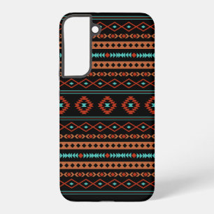 Coque Samsung Galaxy Aztec Rusts Turquoise Noir Motifs mélangés Motif