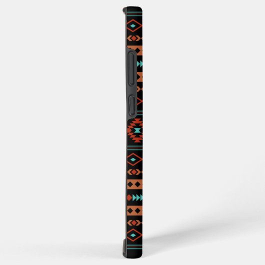 Coque Samsung Galaxy Aztec Rusts Turquoise Noir Motifs mélangés Motif (Côté droit)