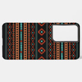 Coque Samsung Galaxy Aztec Rusts Turquoise Noir Motifs mélangés Motif (Côté gauche)