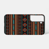 Coque Samsung Galaxy Aztec Rusts Turquoise Noir Motifs mélangés Motif (Verso Horizontal)