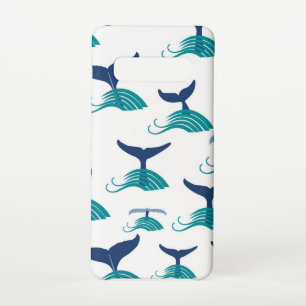 Coque Samsung Galaxy S10 Baleine bleue Queue Vagues Mer Animal Océan Marin