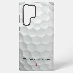 Coque Samsung Galaxy Balle de golf blanche texturée avec nom et numéro