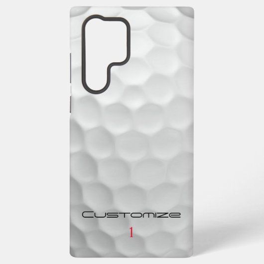 Coque Samsung Galaxy Balle de golf blanche texturée avec nom et numéro (Verso)