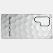 Coque Samsung Galaxy Balle de golf blanche texturée avec nom et numéro (Verso Horizontal)