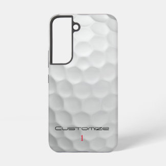 Coque Samsung Galaxy Balle de golf blanche texturée avec nom et numéro