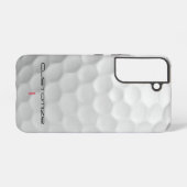 Coque Samsung Galaxy Balle de golf blanche texturée avec nom et numéro (Verso Horizontal)