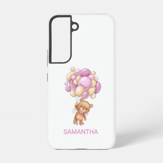 Coque Samsung Galaxy Ballotte rose ours en peluche (Verso)