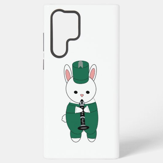 Coque Samsung Galaxy Bande de Marquage Rabbit Clarinet Vert Blanc (Verso)