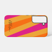 Coque Samsung Galaxy Bandes rétro Gras Rose orange (Verso Horizontal)