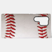 Coque Samsung Galaxy Baseball et Softball Couture Rouge (Verso Horizontal)