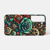 Coque Samsung Galaxy Beau Steampunk Gears à thème et Roses (Verso Horizontal)