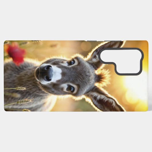 Coque Samsung Galaxy Bébé âne nature paisible champ de pavot rouge (Verso Horizontal)