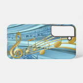 Coque Samsung Galaxy Bébé Bleu Tendance Notes Musicales (Verso Horizontal)