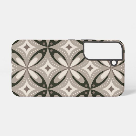 Coque Samsung Galaxy Beige and Brown Retro circular shapes (Verso Horizontal)