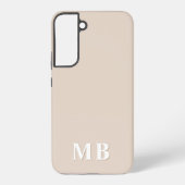 Coque Samsung Galaxy Beige | Monogramme initial moderne minimal (Verso)