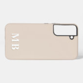 Coque Samsung Galaxy Beige | Monogramme initial moderne minimal (Verso Horizontal)