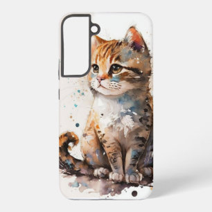Coque Samsung Galaxy Belle Chat 'Aquarelle