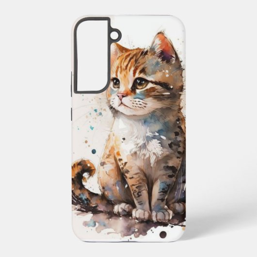Coque Samsung Galaxy Belle Chat 'Aquarelle (Verso)