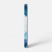 Coque Samsung Galaxy Belle étoffe Aquarelle Bleu et Cyan (Côté gauche)