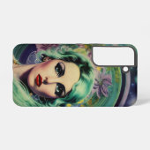 Coque Samsung Galaxy Belle Lavande & Green Retro Style Space Woman (Verso Horizontal)
