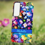 Coque Samsung Galaxy Belle Multicolor Votre nom Floral Personnalisé<br><div class="desc">Ce téléphone Samsung floral est une beauté. Le joli design floral présente une multitude de couleurs avec un endroit pour insérer votre nom juste à l'avant.</div>