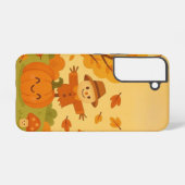 Coque Samsung Galaxy Belle scène d'automne avec citrouille et écureuil (Verso Horizontal)