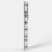 Coque Samsung Galaxy Belles rayures gris blanc (Côté droit)