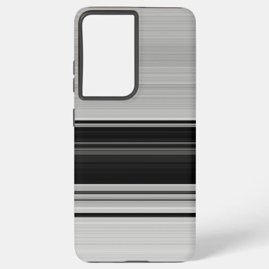 Coque Samsung Galaxy Belles rayures gris noir (Verso)