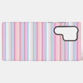 Coque Samsung Galaxy Belles rayures roses blanches (Verso Horizontal)