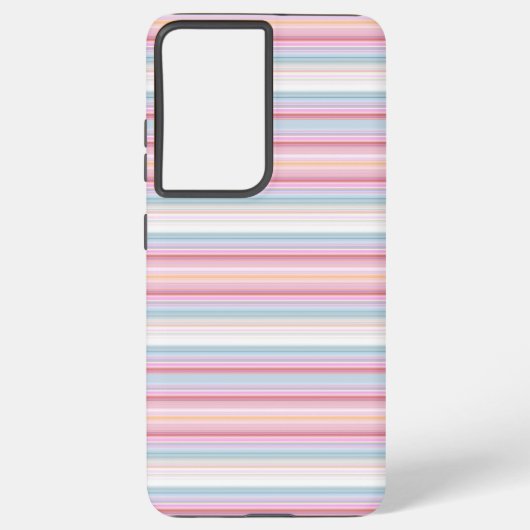 Coque Samsung Galaxy Belles rayures roses blanches (Verso)
