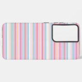 Coque Samsung Galaxy Belles rayures roses blanches (Côté gauche)