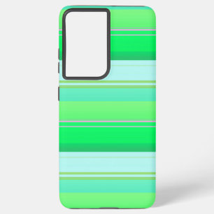 Coque Samsung Galaxy Belles rayures vert aqua