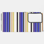 Coque Samsung Galaxy Belles rayures violettes blanches (Côté gauche)