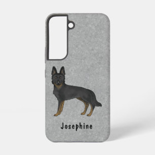 Coque Samsung Galaxy Berger Allemand Bi-Noir Chien Mignon Sur Fond Gris