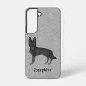 Coque Samsung Galaxy Berger Allemand Bi-Noir Mélange Chien Sur Grey Et (Verso)