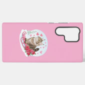 Coque Samsung Galaxy Best pink cover with cute puppy (Verso Horizontal)