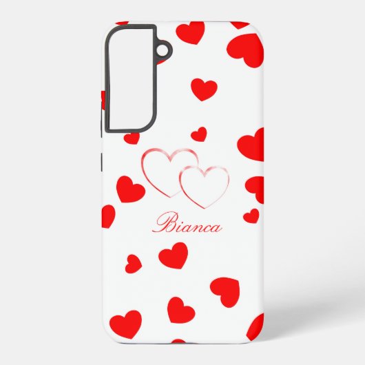 Coque Samsung Galaxy Bianca - Coeurs mignons -customisez-le avec votre  (Verso)