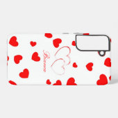 Coque Samsung Galaxy Bianca - Coeurs mignons -customisez-le avec votre  (Verso Horizontal)